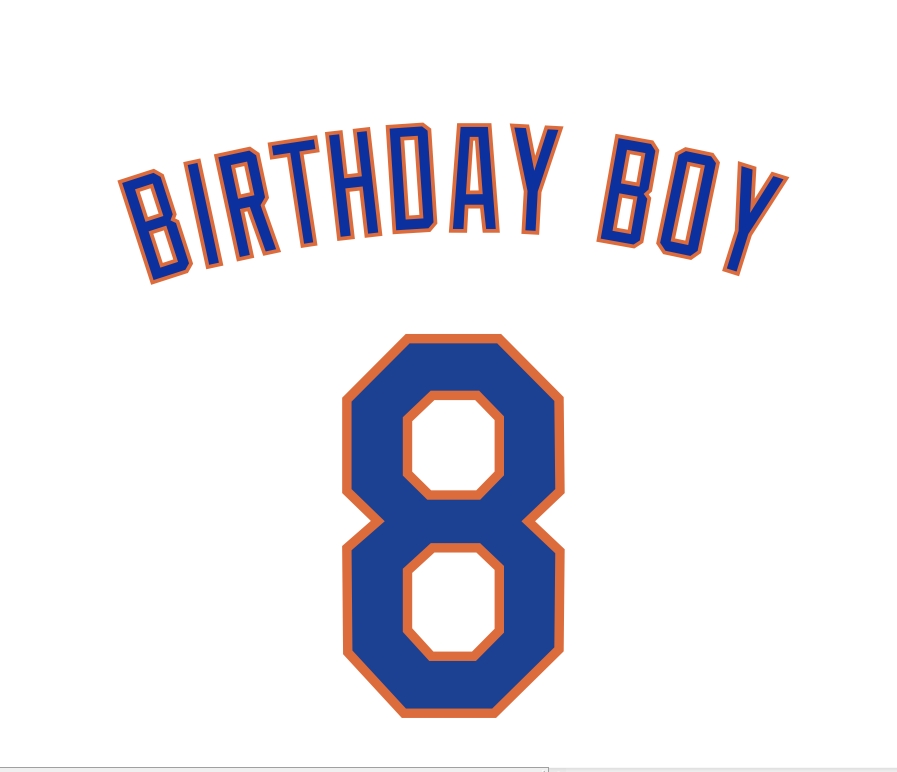 New York Mets Birthday 8 iron on letters numbers for clothing